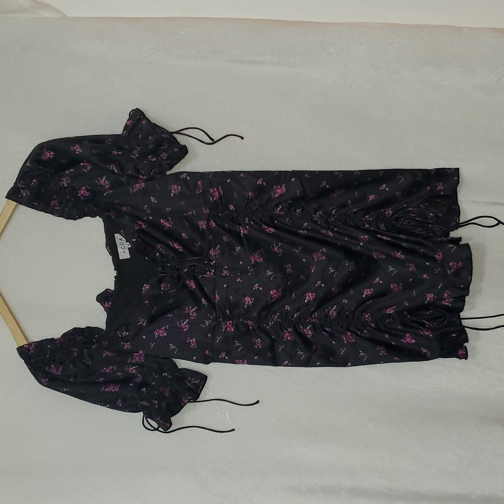 🏠 ACOA Floral Puffy Sleeves Mini Dress Size M